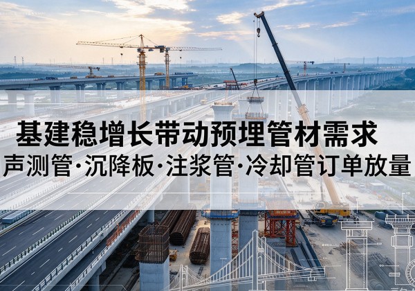 翔安基建稳增长带动预埋监测管材需求，声测管、沉降板、注浆管订单持续放量